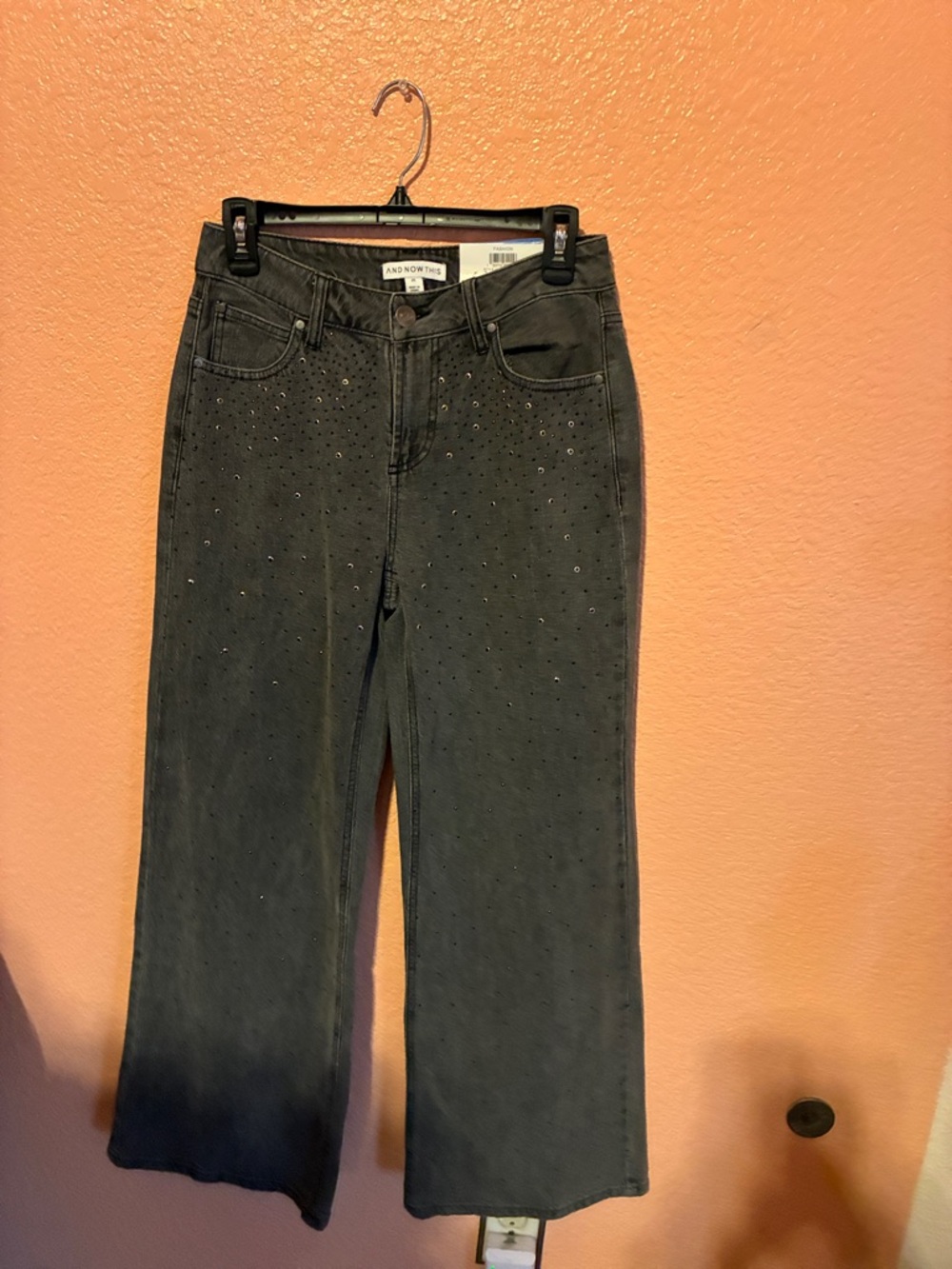 AND NOW THIS Black Wide-Leg Jeans with Stud Accents - Picture 3 of 8